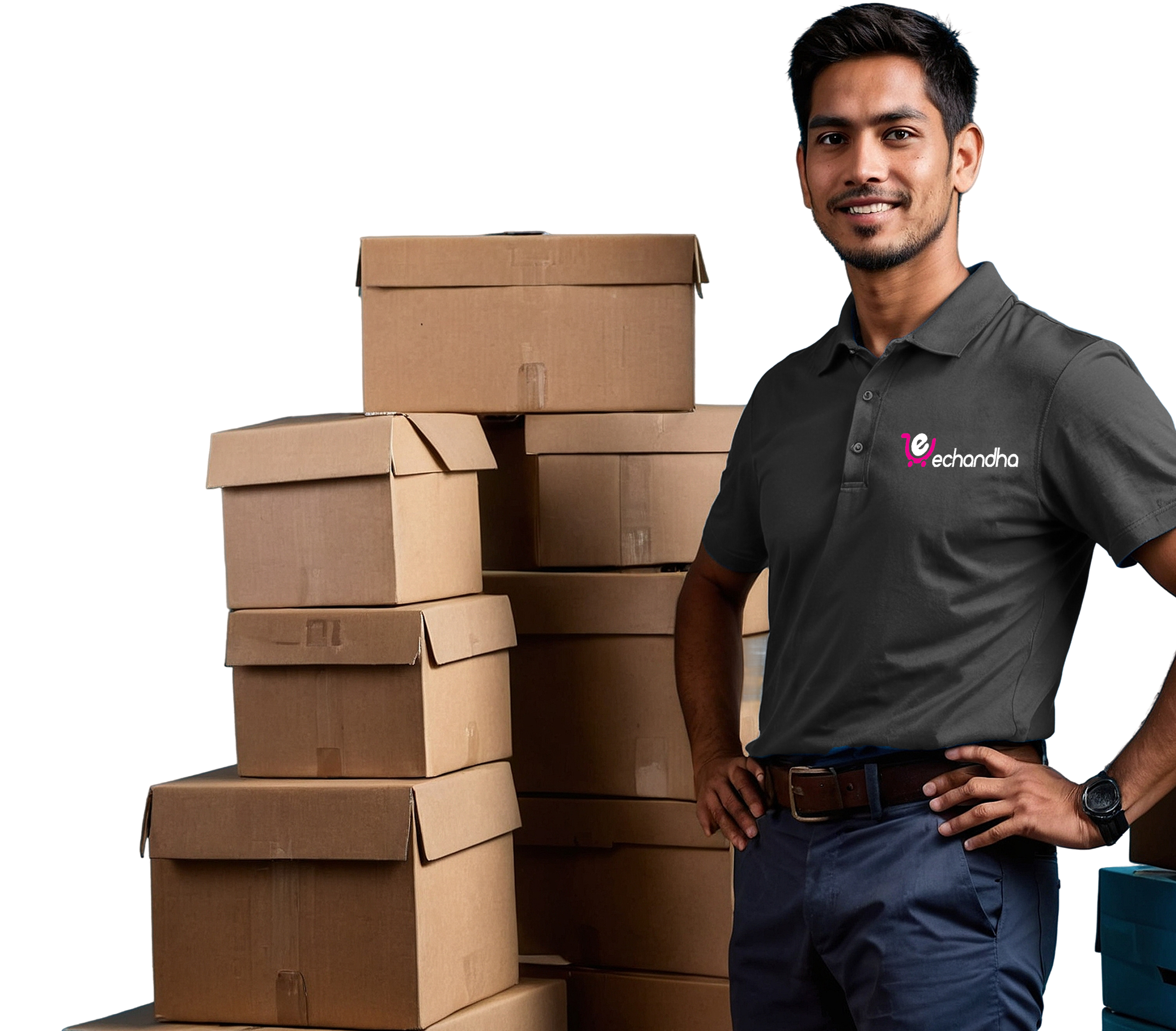 Person with delivery packages